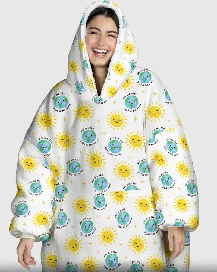 Matthäus 5,14 Licht der Welt Tragbarer Bambus-Decken-Hoodie