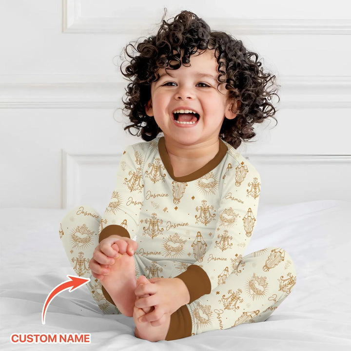 Zweiteiliges Langarm-Pyjama-Set mit Sommerfrüchten