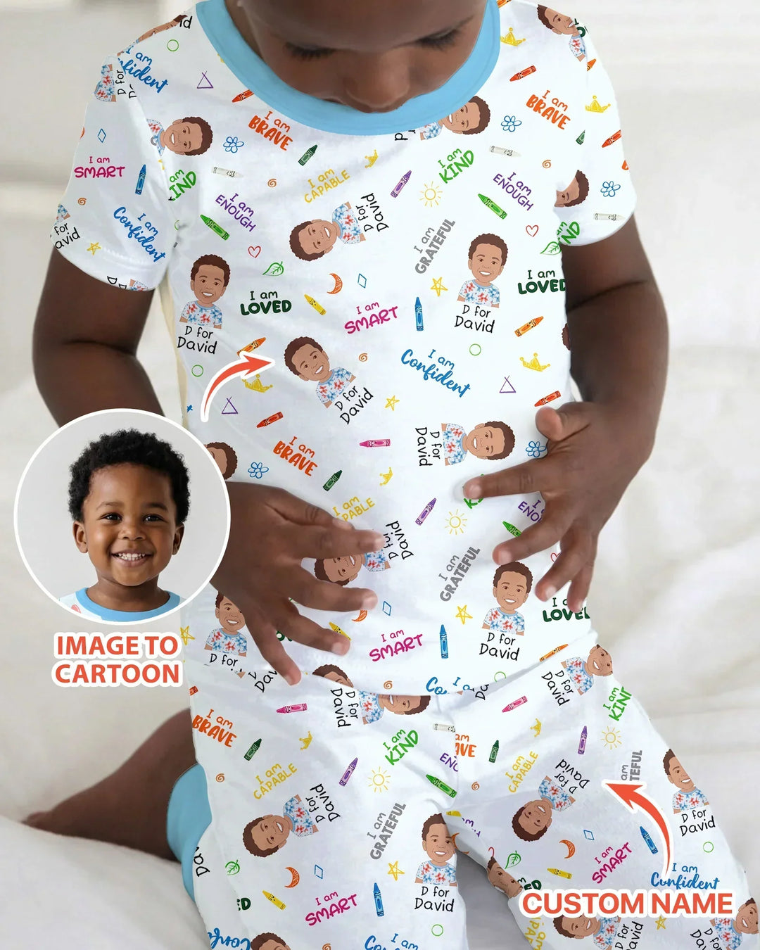 Zweiteiliges, kurzärmliges Pyjama-Set mit Marienkäfern