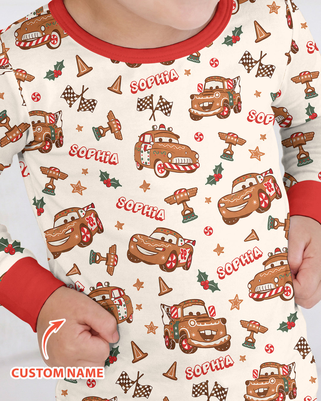 Christmas Cookie Cars Bamboo Two Piece Long Sleeve Pajama Set
