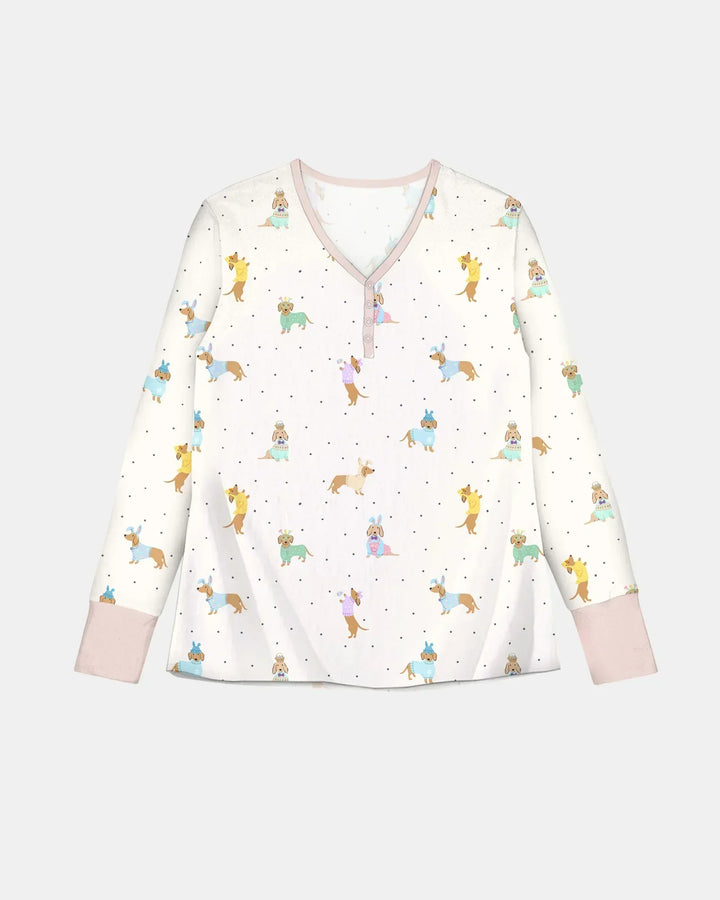 Oster-Dackel-Bambus-Damen-Pyjama-Set