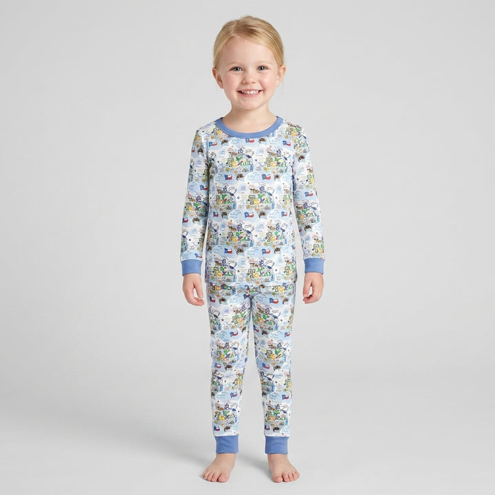 Zweiteiliges Langarm-Pyjama-Set mit Sommerfrüchten