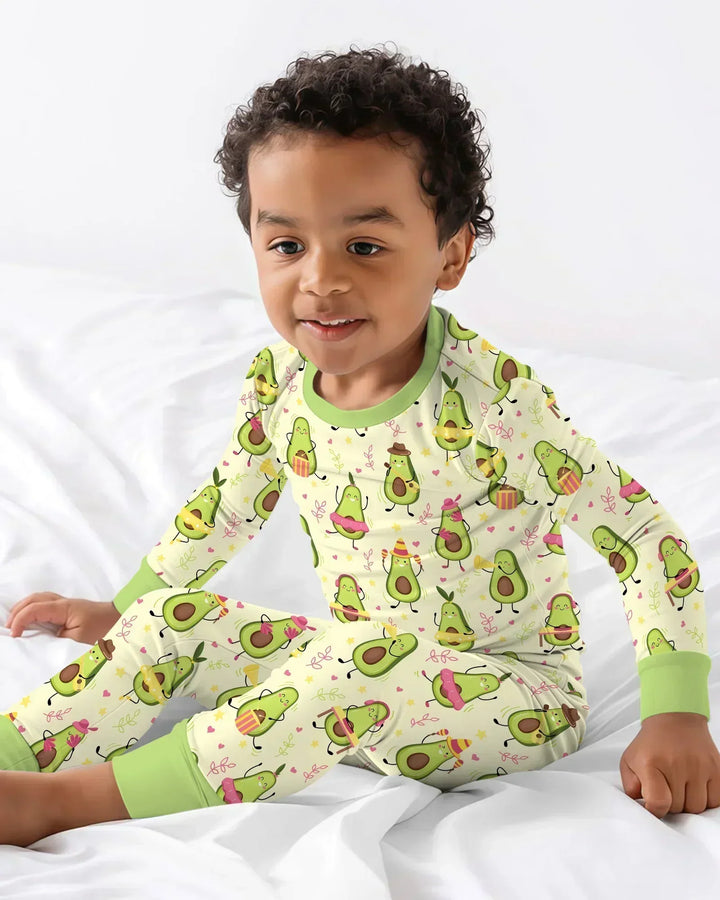 Zweiteiliges Langarm-Pyjama-Set mit Sommerfrüchten