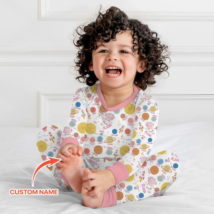 Zweiteiliges Langarm-Pyjama-Set mit Sommerfrüchten