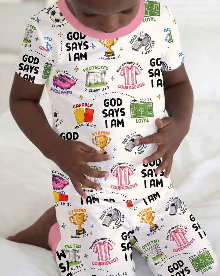 Zweiteiliges, kurzärmliges Pyjama-Set mit Marienkäfern