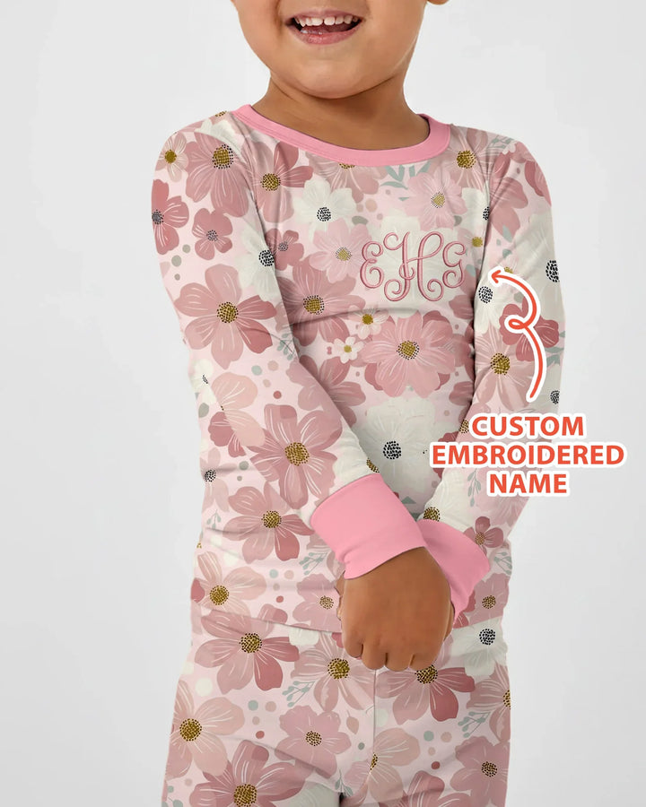 Zweiteiliges Langarm-Pyjama-Set mit Sommerfrüchten