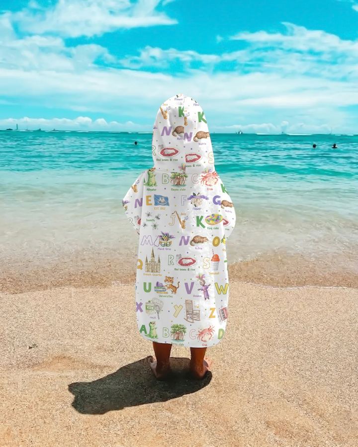 Alphabet of Lousiana Bamboo Swim Poncho
