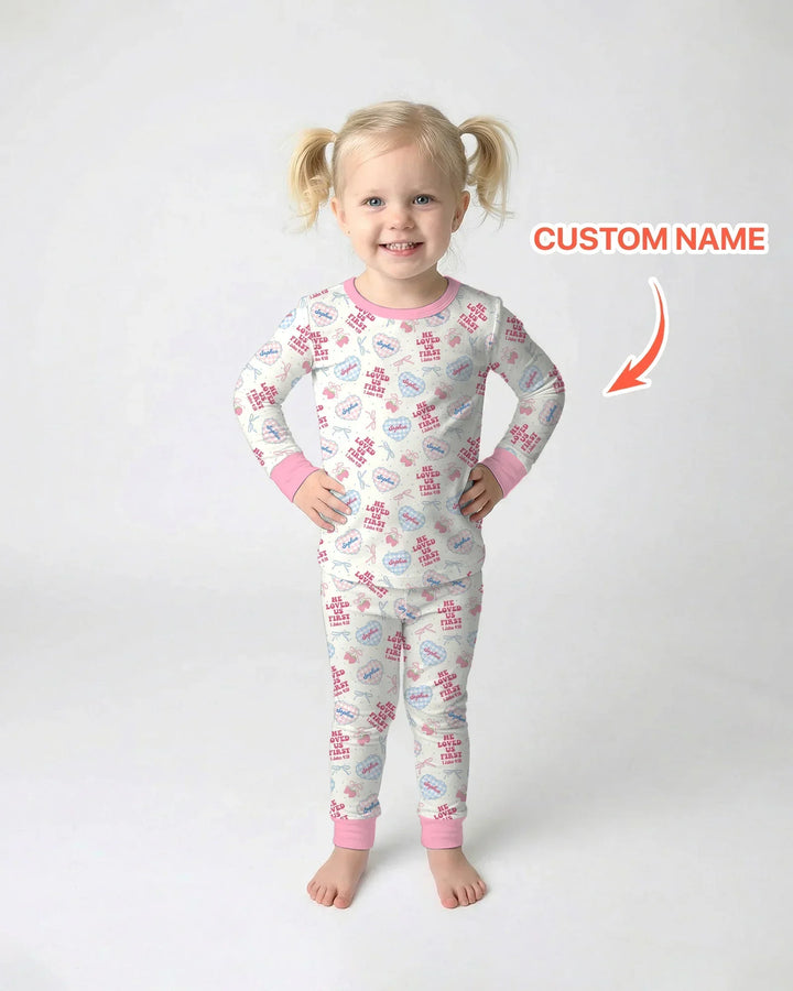 Zweiteiliges Langarm-Pyjama-Set mit Sommerfrüchten