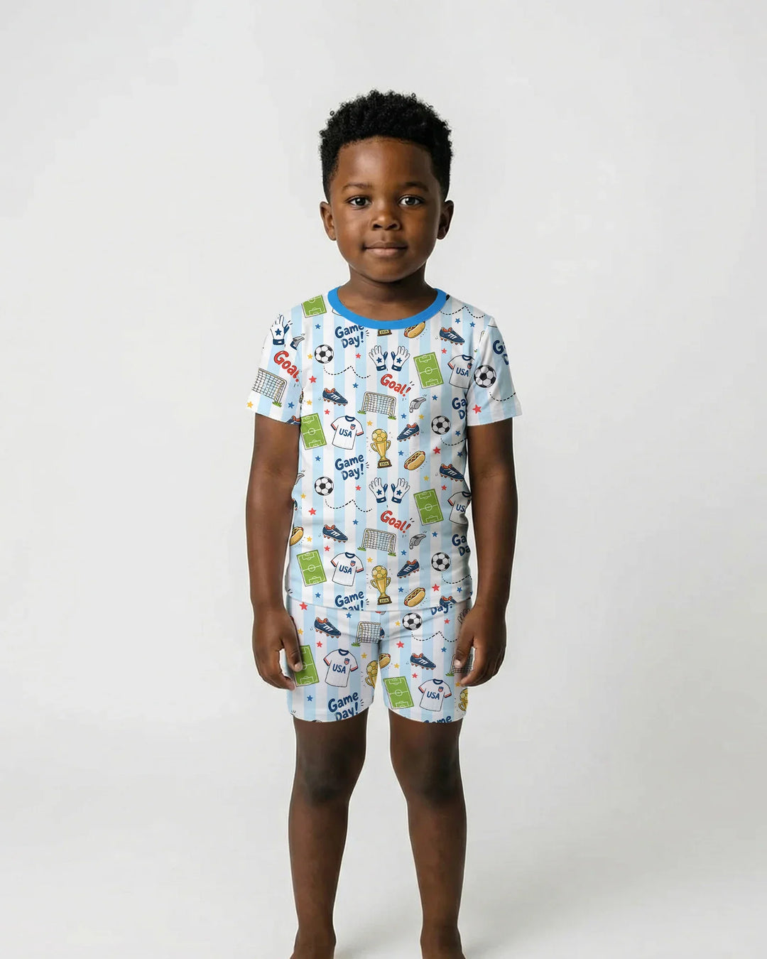 Schlafanzug-Set zweiteilig, kurze Ärmel, kurze Hose, Bambus