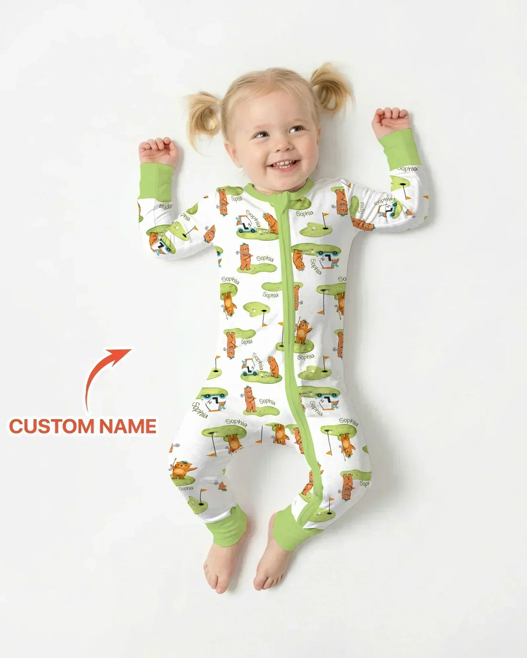 Custom Name Little Bear Golf Club Bamboo Convertible Zippy