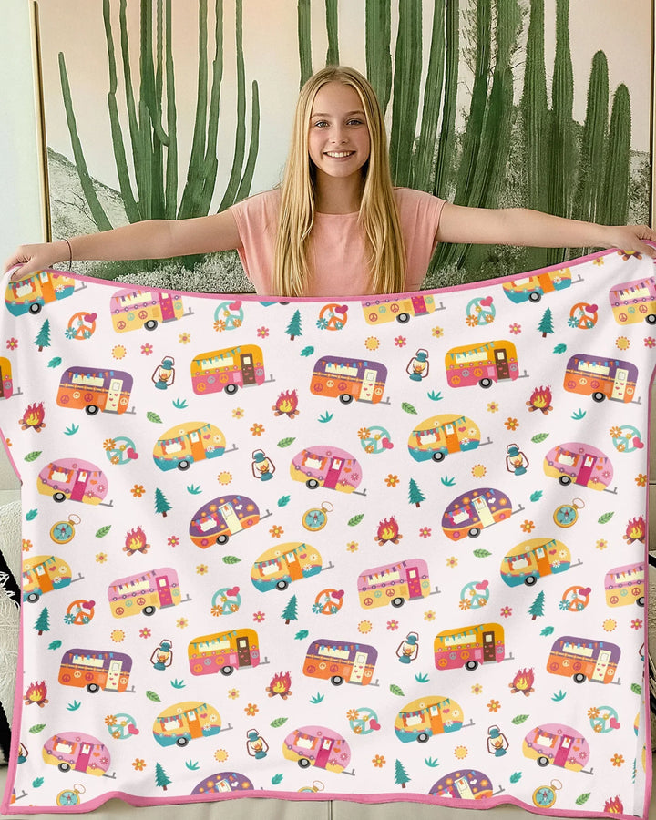 Happy Little Camper Bamboo Blanket