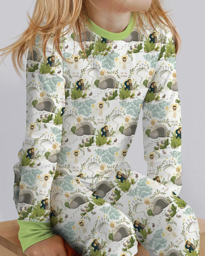 Zweiteiliges Langarm-Pyjama-Set mit Sommerfrüchten