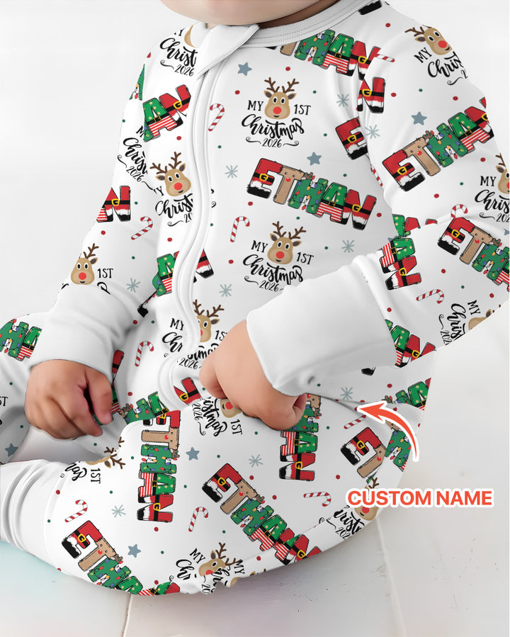 Custom Name My First Christmas 2026 Bamboo Convertible Zippy (G)