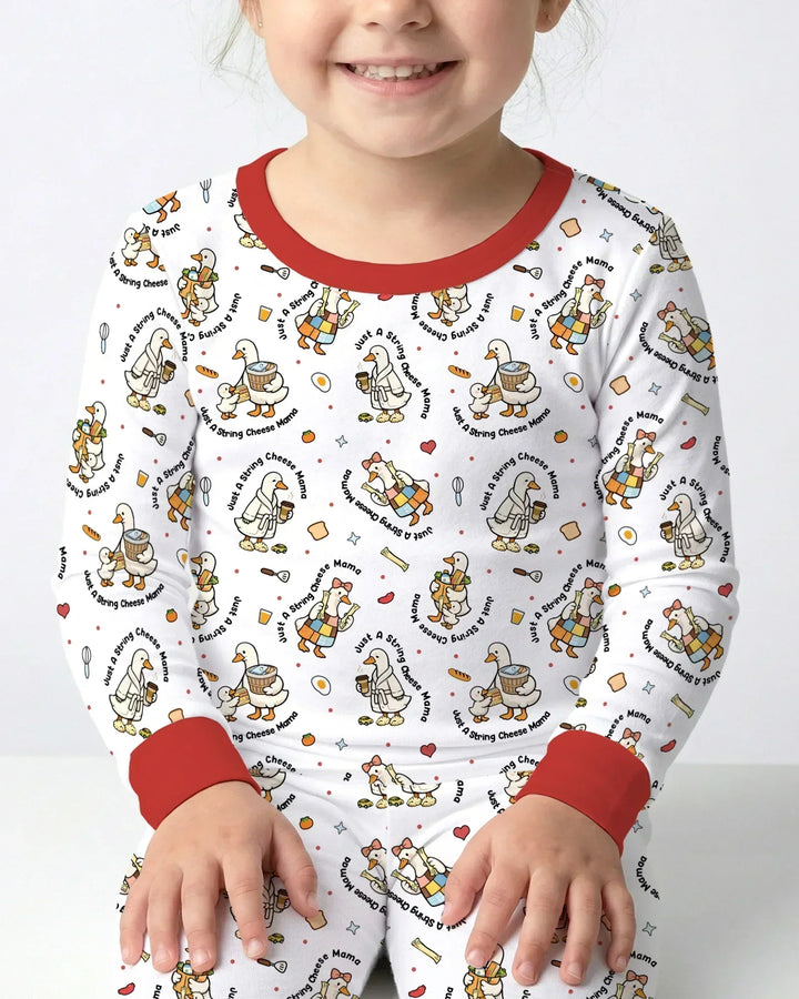 Zweiteiliges Langarm-Pyjama-Set mit Sommerfrüchten