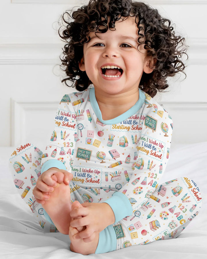 Zweiteiliges Langarm-Pyjama-Set mit Sommerfrüchten