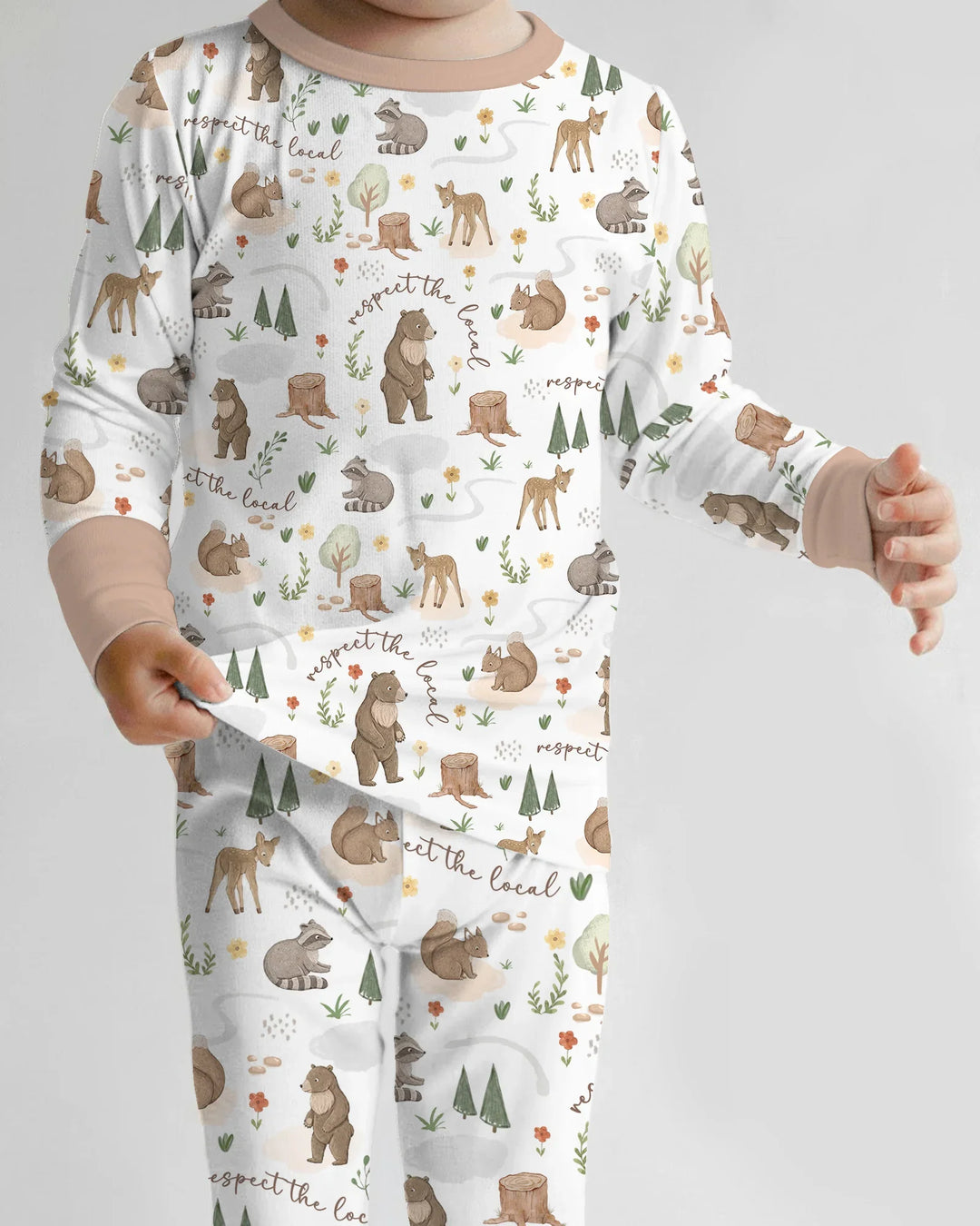 Zweiteiliges Langarm-Pyjama-Set mit Sommerfrüchten