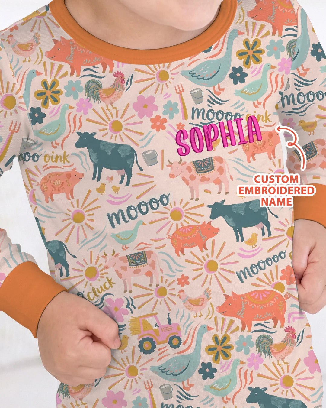 Zweiteiliges Langarm-Pyjama-Set mit Sommerfrüchten