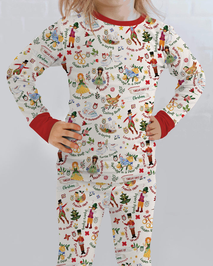 The 12 Days of Christmas Bamboo Two Piece Long Sleeve Pajama Set