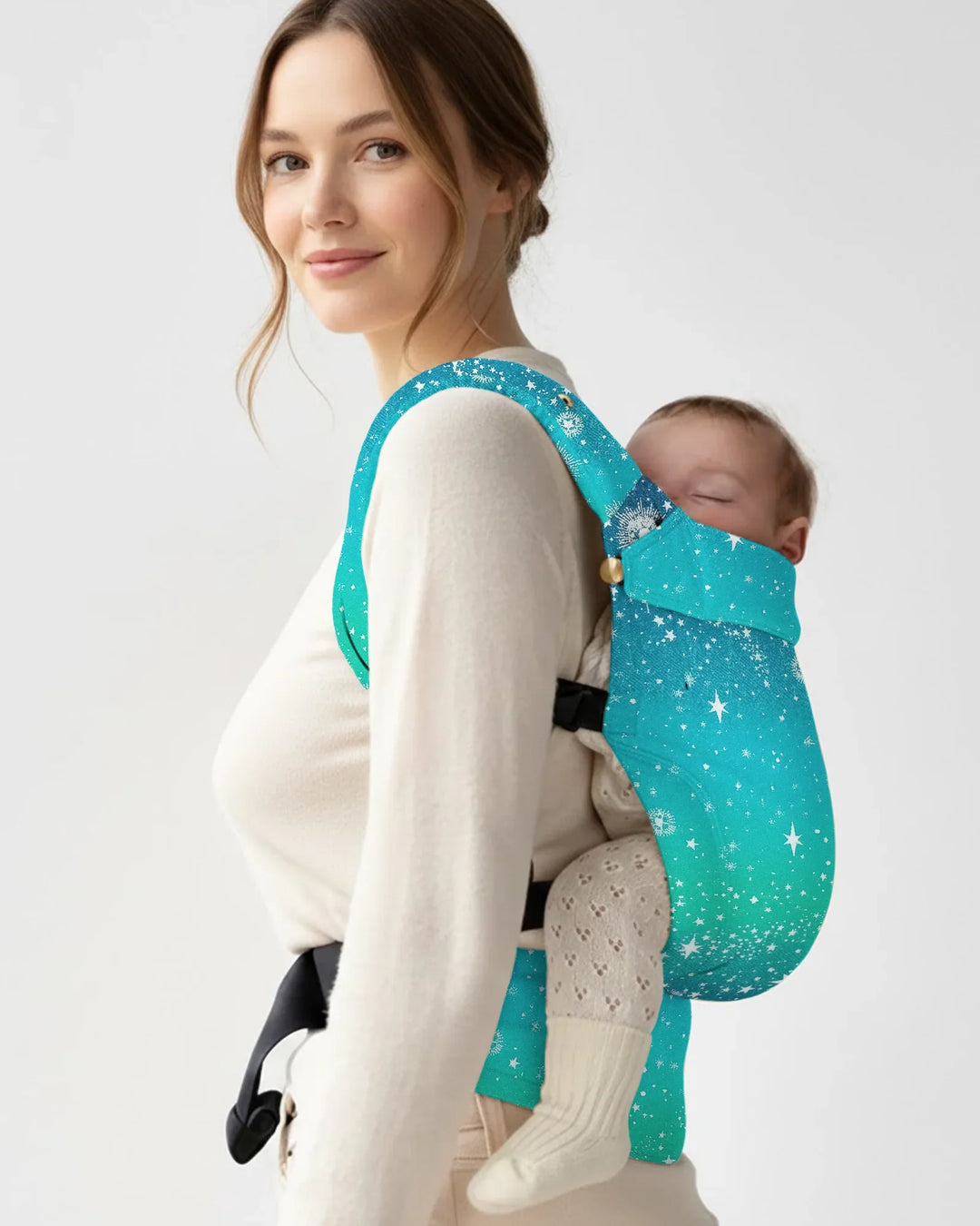 Teal Starry Night Glitzer Babytrage