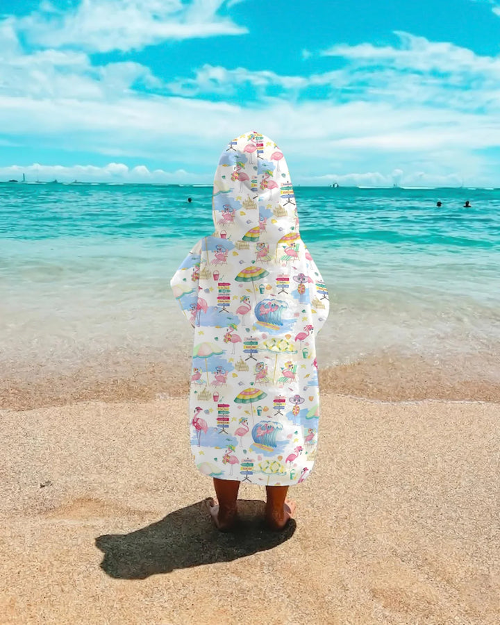 Flamingo Beach Family Matching Bamboo Swim Poncho