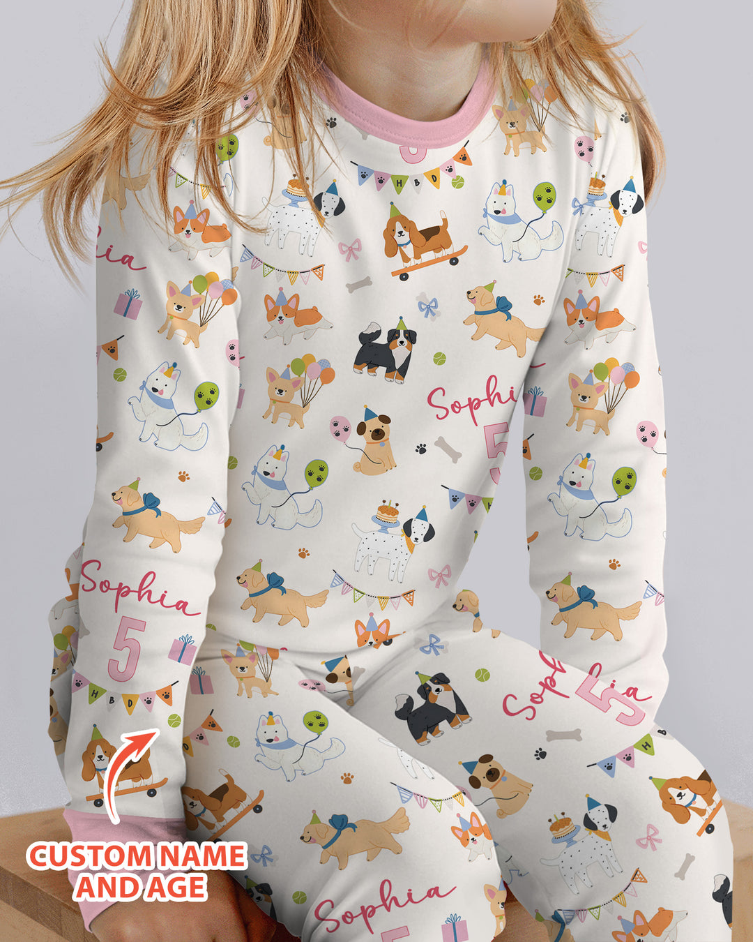 Zweiteiliges Langarm-Pyjama-Set mit Sommerfrüchten