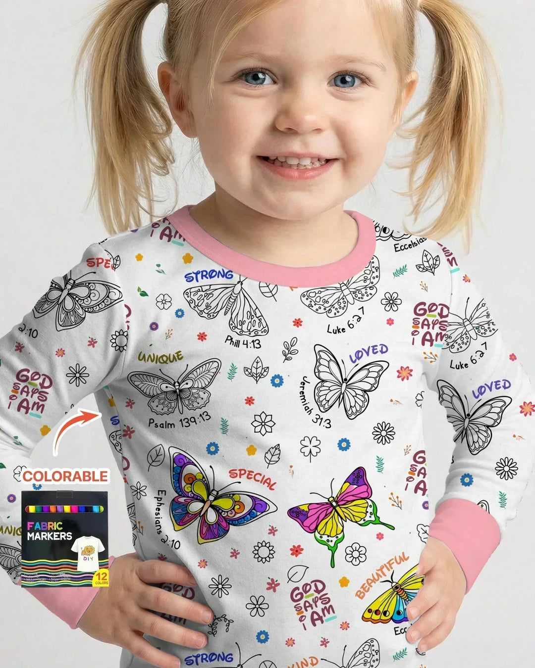Zweiteiliges Langarm-Pyjama-Set mit Sommerfrüchten