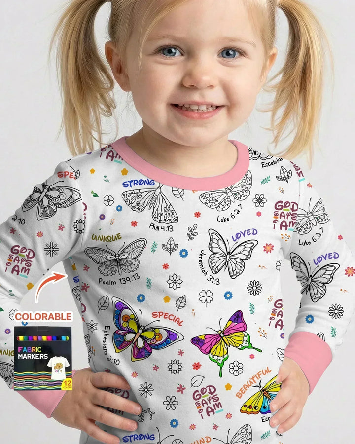 Zweiteiliges Langarm-Pyjama-Set mit Sommerfrüchten