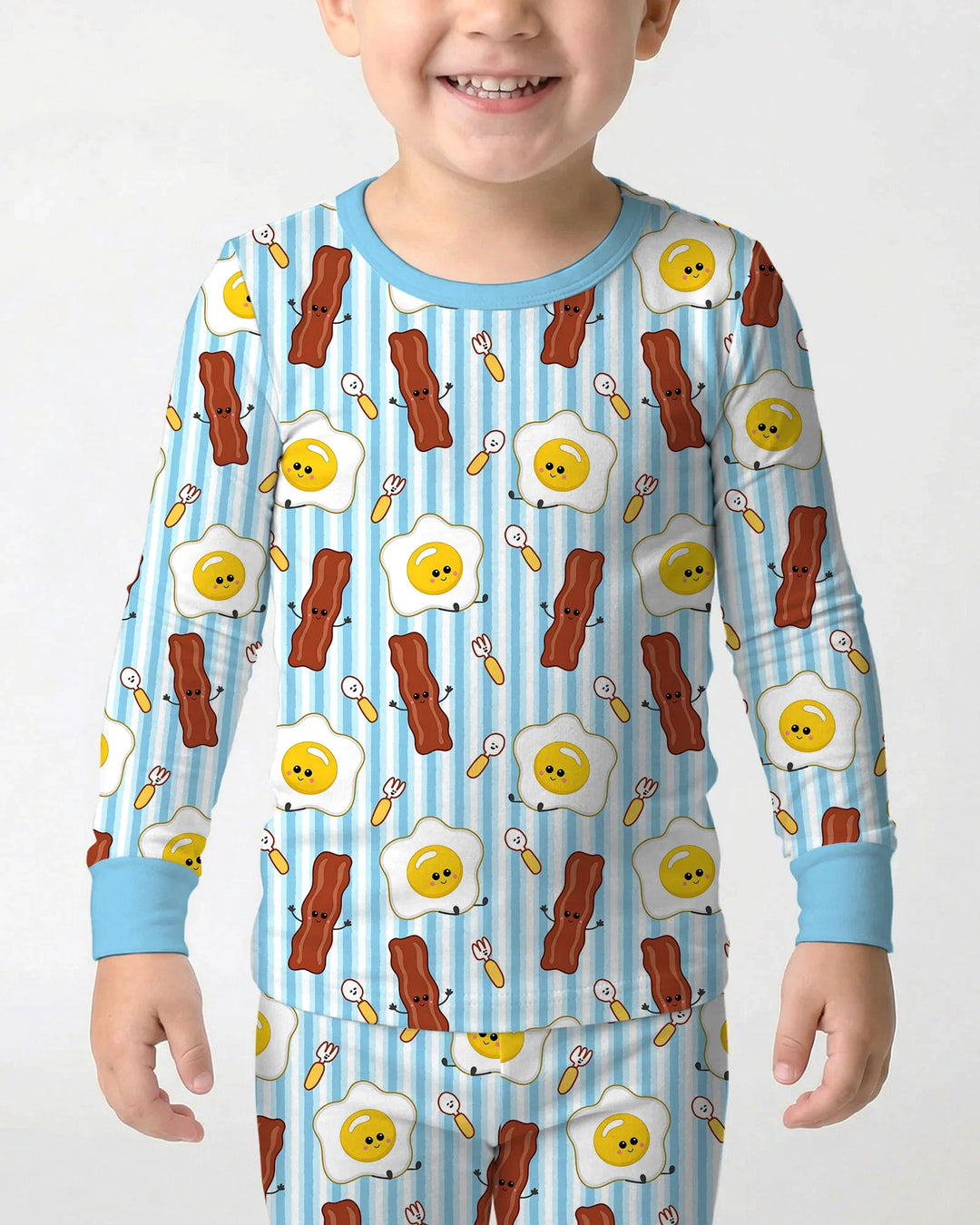 Zweiteiliges Langarm-Pyjama-Set mit Sommerfrüchten