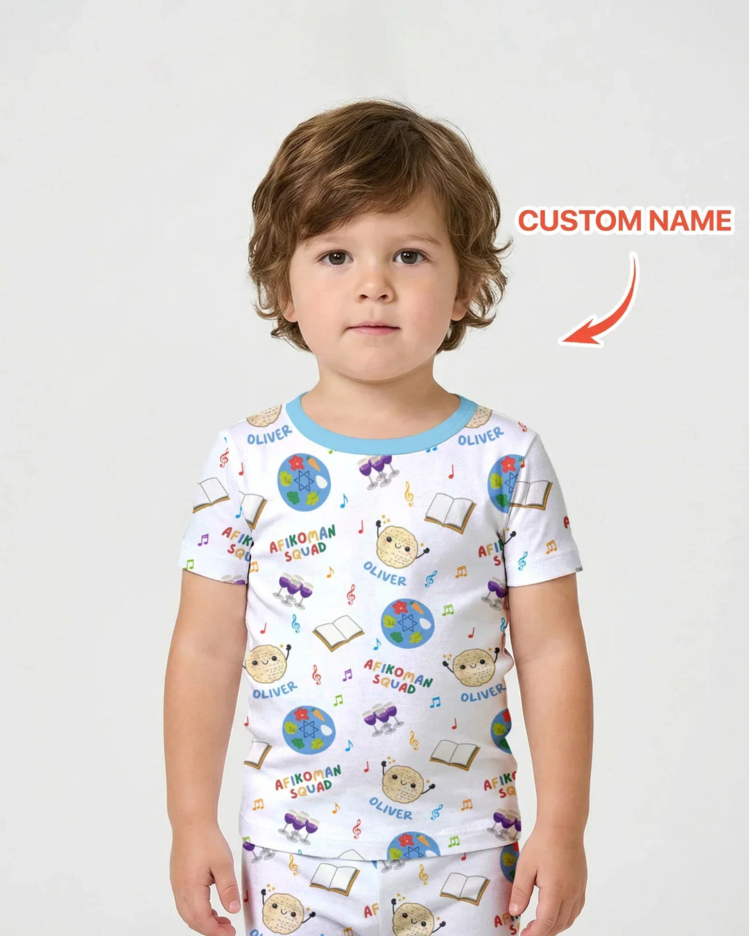 Zweiteiliges Pyjama-Set mit kurzen Ärmeln und Shorts im Sommer-Design