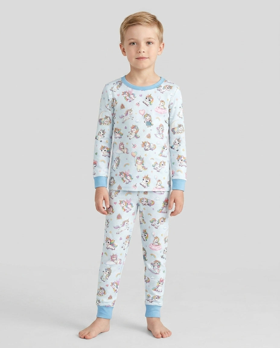 Kawaii Teddy Bamboo Two Piece Long Sleeve Pajama Set