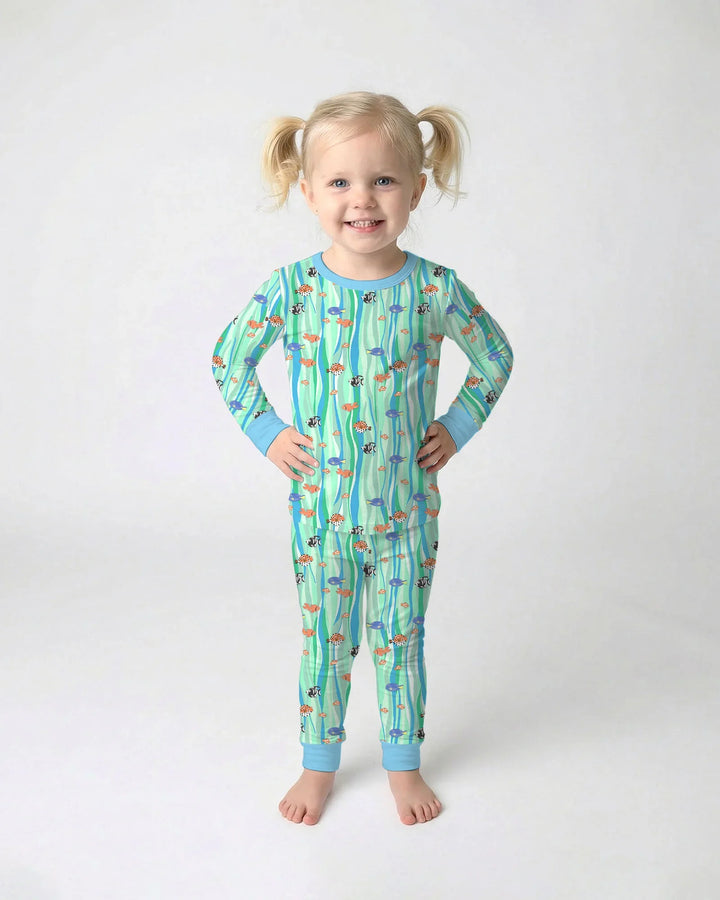 Zweiteiliges Langarm-Pyjama-Set mit Sommerfrüchten
