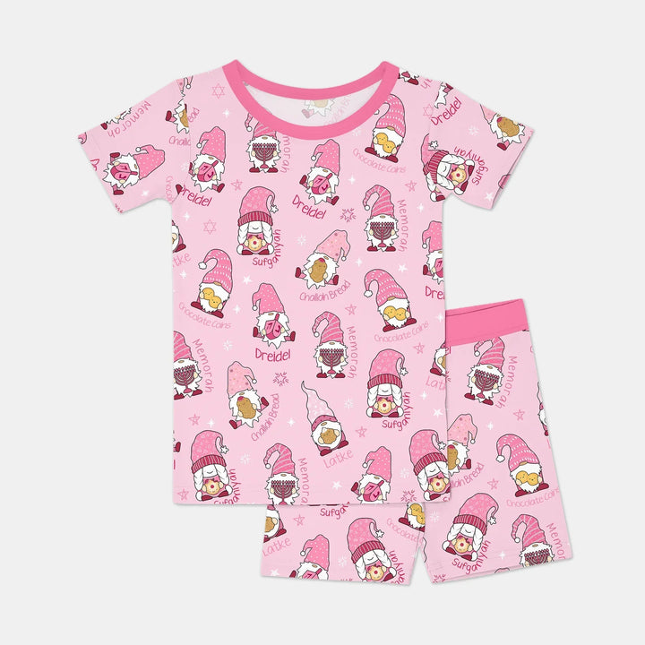 Happy Hanukkah Matching Family Two Piece Short Sleeve Shorts Pajama Set , Happy Hanukkah Matching Family Two Piece Short Sleeve Shorts Pajama Set - 12-18M / Girl