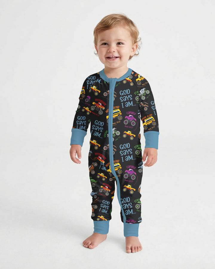 God Says I Am Monster Truck Bamboo Convertible Zippy