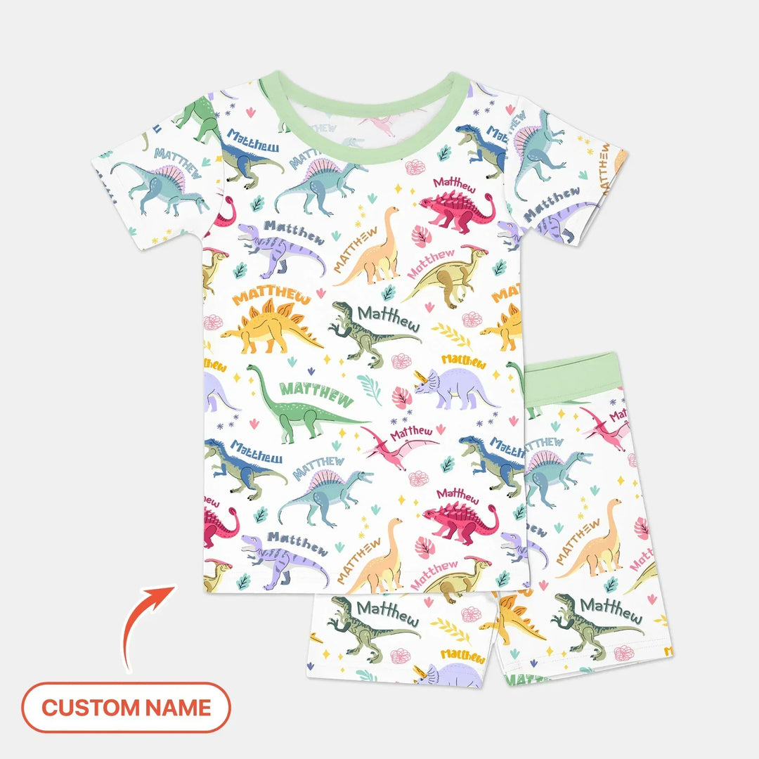 Zweiteiliges Pyjama-Set mit kurzen Ärmeln und Shorts im Sommer-Design