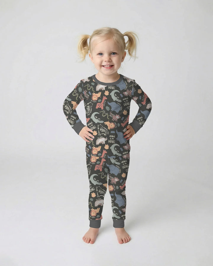 Zweiteiliges Langarm-Pyjama-Set mit Sommerfrüchten