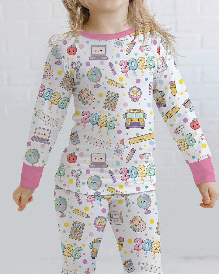 Zweiteiliges Langarm-Pyjama-Set mit Sommerfrüchten