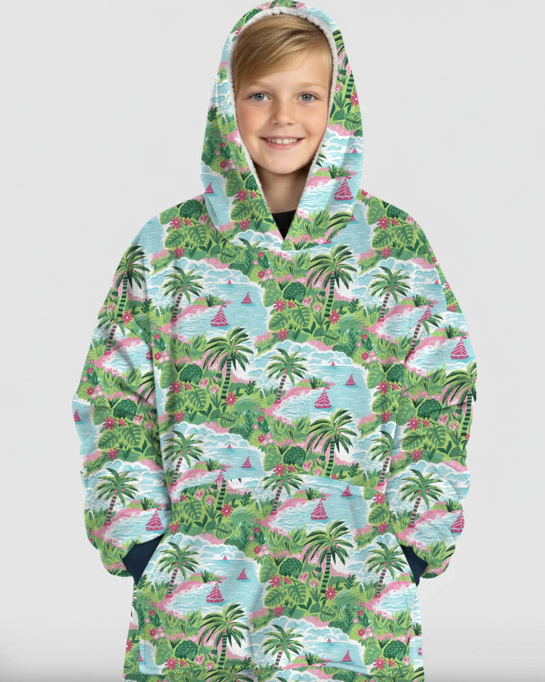 Preppy Coast Beach Club Tragbare Bambus-Deckenkapuzenjacke