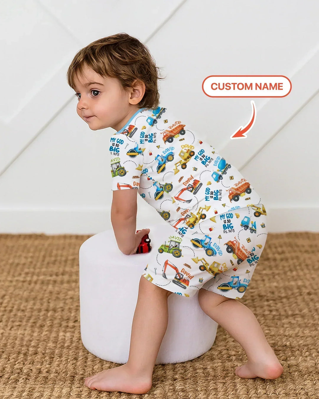My God Is So Big Custom Name Bamboo Two Piece Short Sleeve Shorts Pajama Set