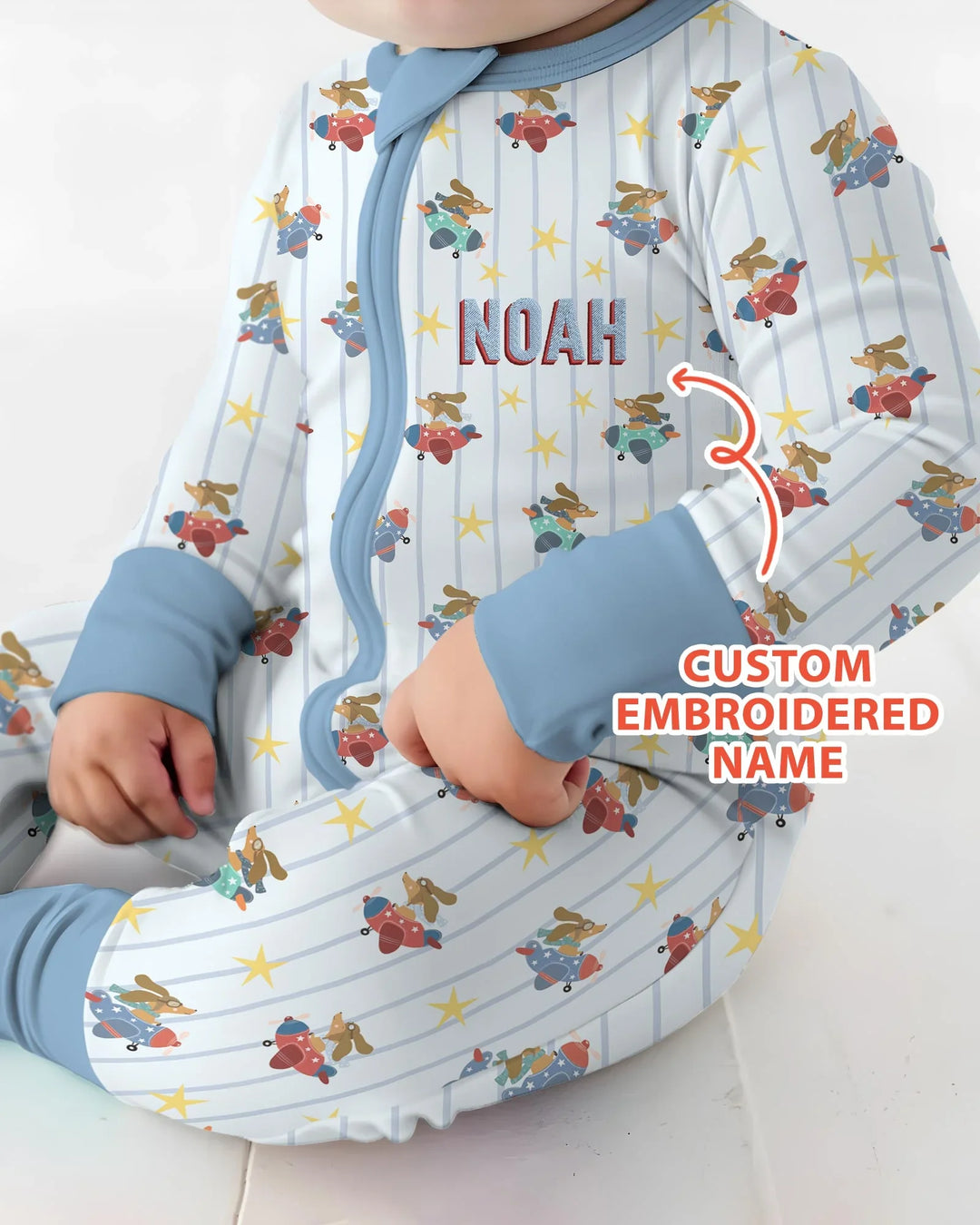 Gerippte Babykleidung mit individuellem Foto - Weich &amp; Skizzenhaft