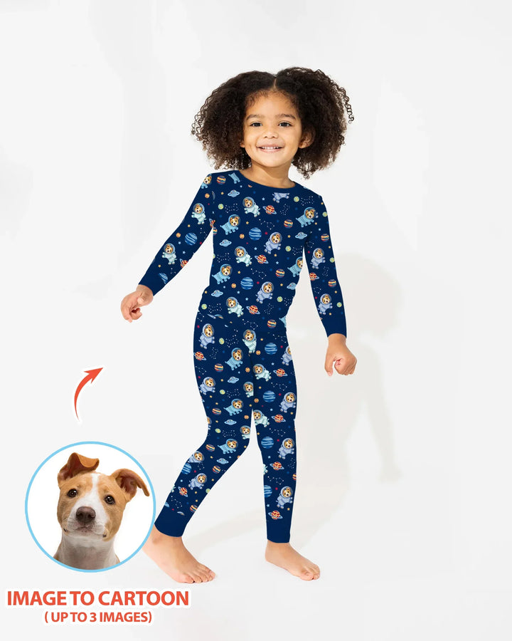 Zweiteiliges Langarm-Pyjama-Set mit Sommerfrüchten