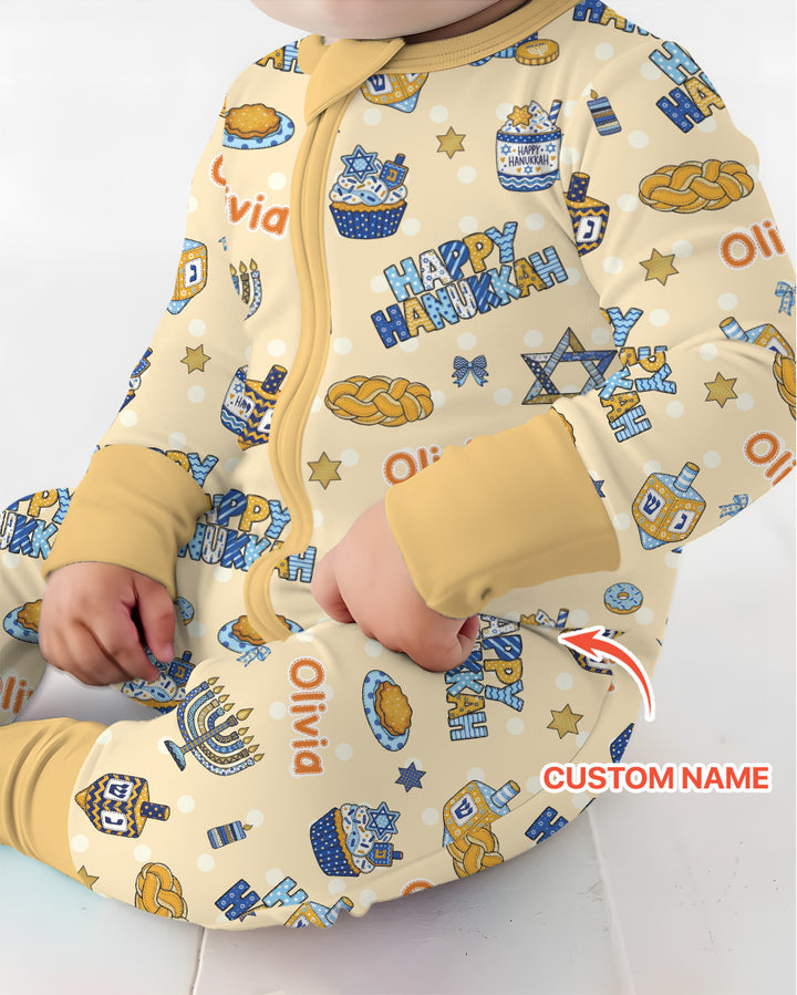 Custom Name Jewish Holiday Bamboo Convertible Zippy