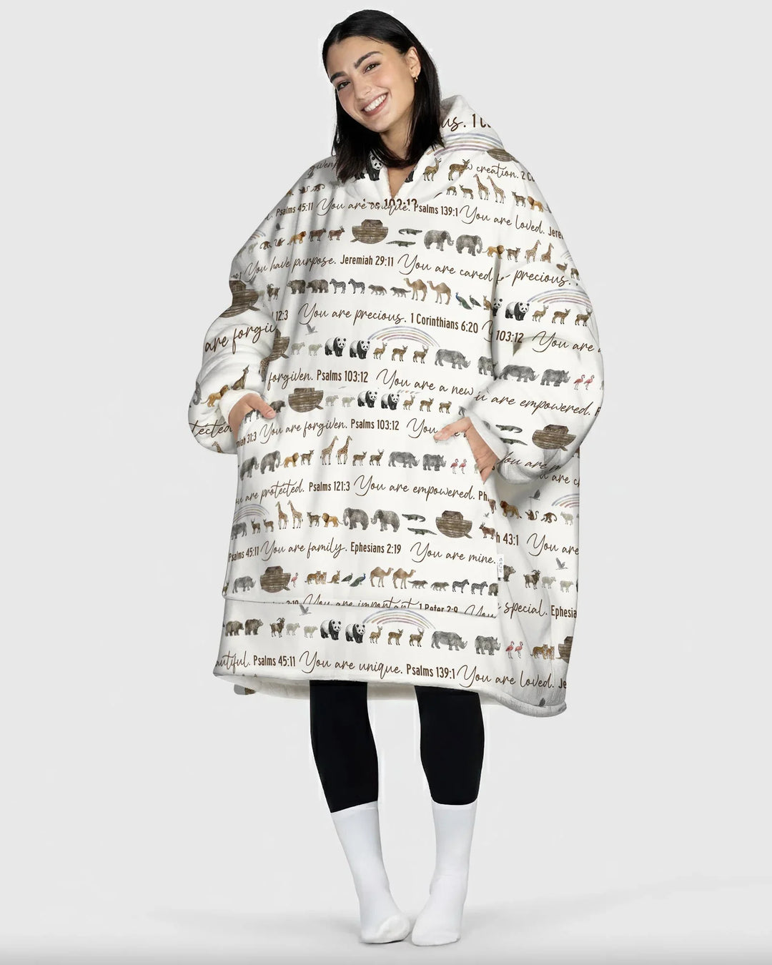 Biblical Noah's Ark Wearable Bamboo Blanket Hoodie
