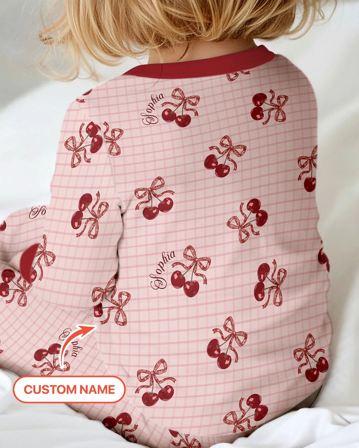 Zweiteiliges Langarm-Pyjama-Set mit Sommerfrüchten