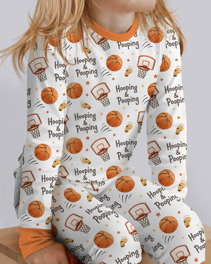 Zweiteiliges Langarm-Pyjama-Set mit Sommerfrüchten