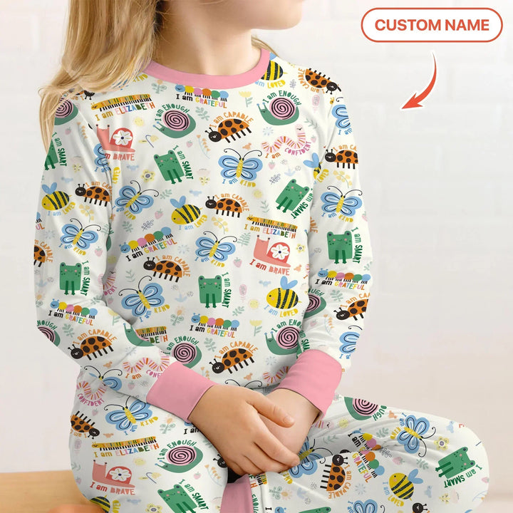 Zweiteiliges Langarm-Pyjama-Set mit Sommerfrüchten