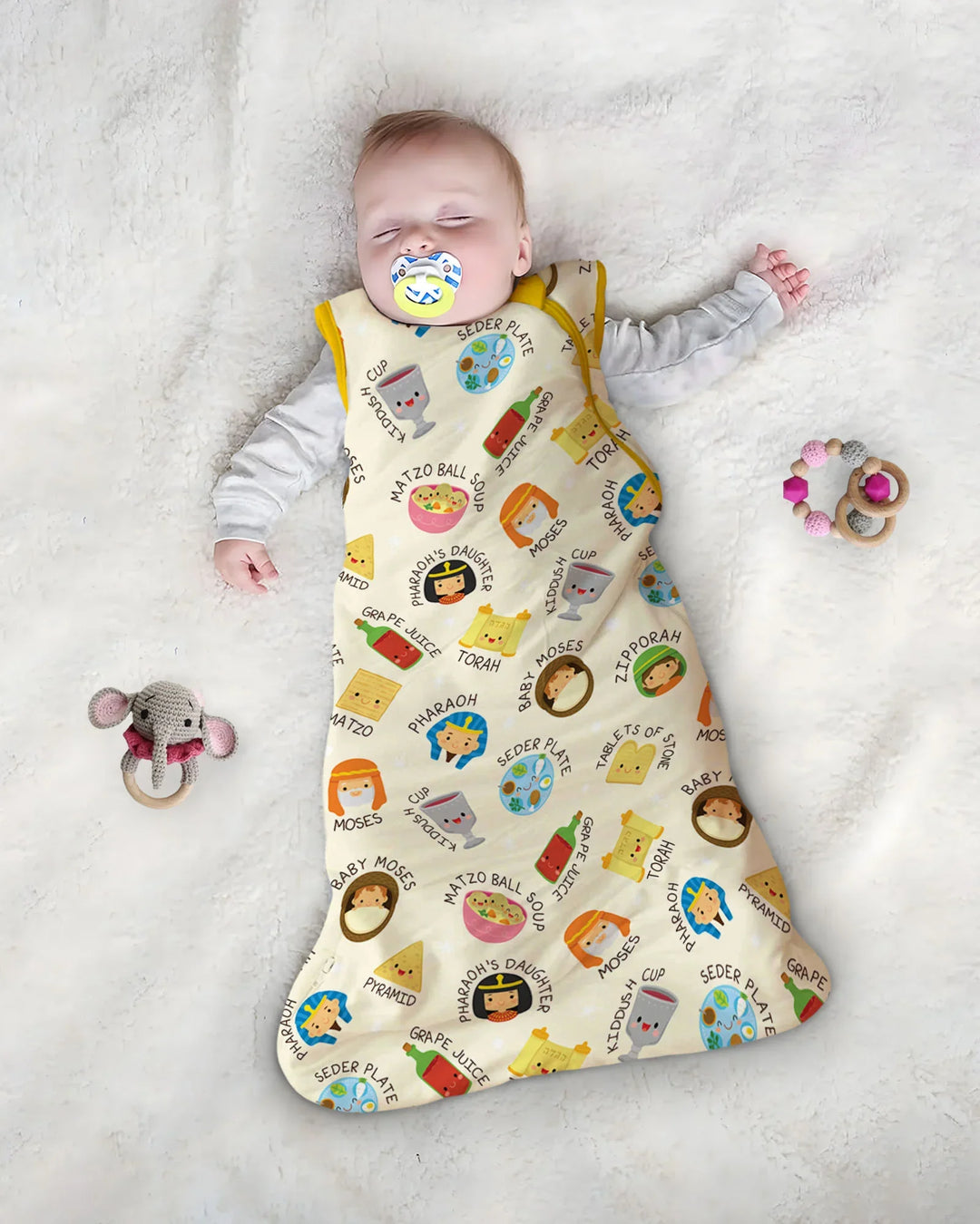 Cute Passover Characters Bamboo Sleep Bag