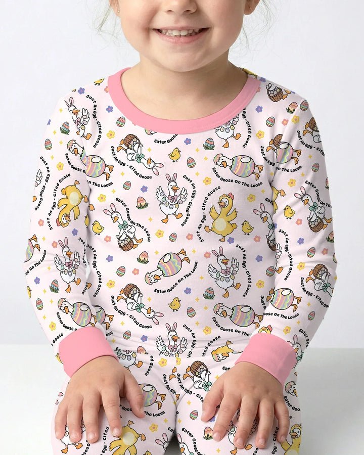 Zweiteiliges Langarm-Pyjama-Set mit Sommerfrüchten