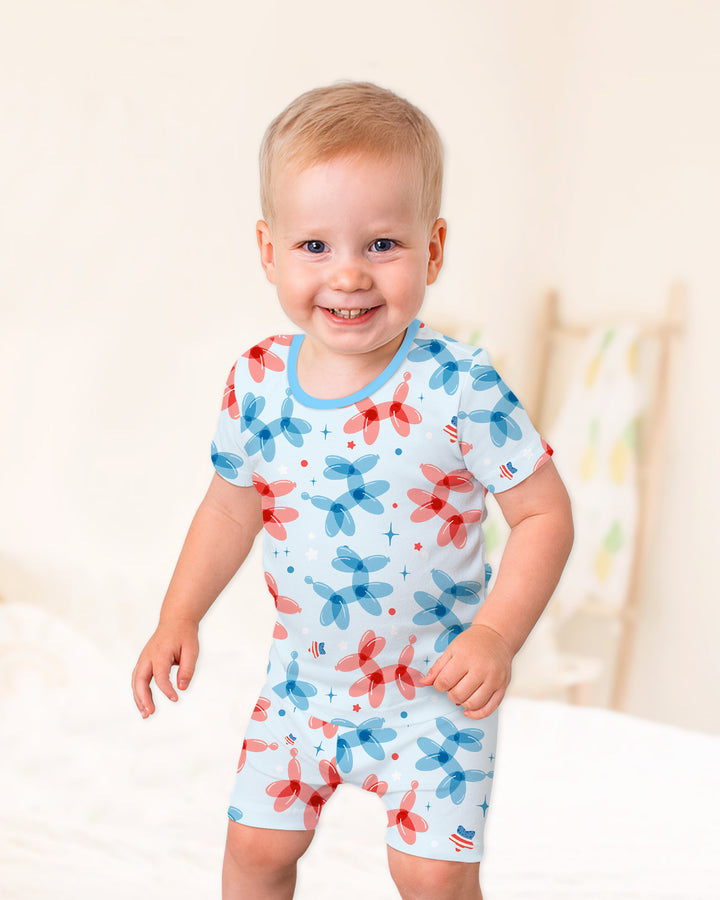 Schlafanzug-Set zweiteilig, kurze Ärmel, kurze Hose, Bambus