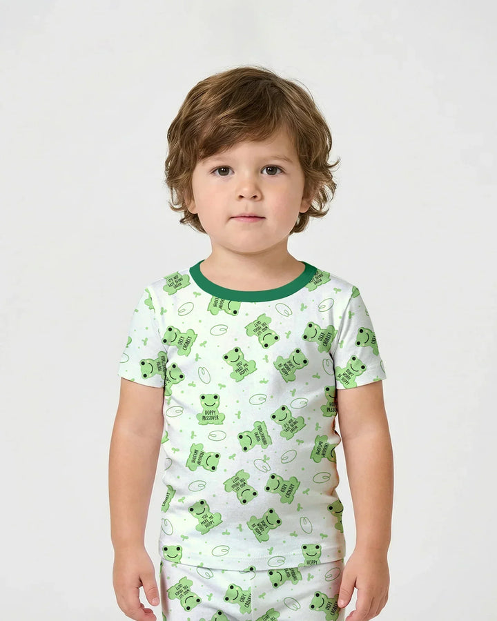 Template Zweiteiliges Pyjama-Set mit kurzen Ärmeln und Shorts