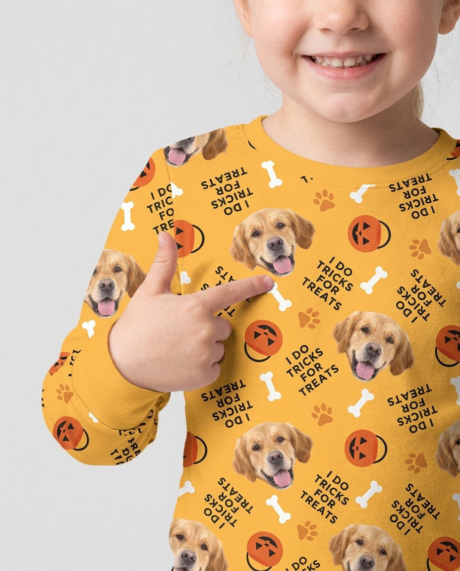Custom Pet Photo Tricks for Treats  Bamboo Two Piece Long Sleeve Pajama Set